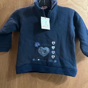 NWT de Florian’s blue pull over sweater size 4 shirt